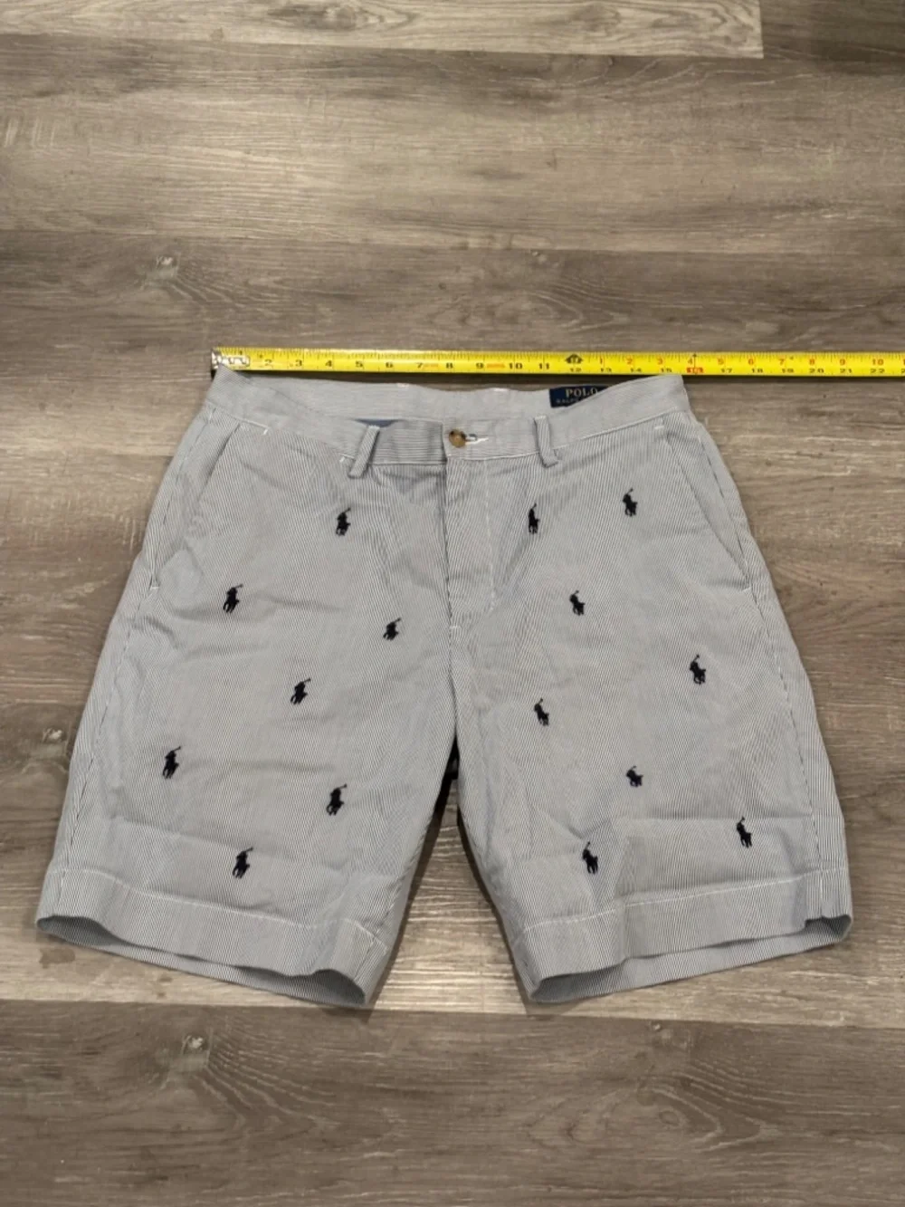 Polo Ralph Lauren Seersucker Shorts All Over Pony Classic Fit 9
